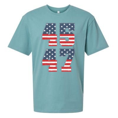 Trump 2024 45 47 Vintage American Flag Retro 4547 Trump 2024 Sueded Cloud Jersey T-Shirt