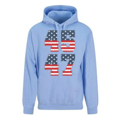 Trump 2024 45 47 Vintage American Flag Retro 4547 Trump 2024 Unisex Surf Hoodie