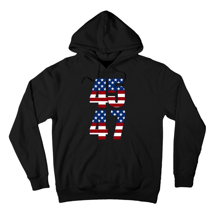 Trump 2024 45 47 Vintage American Flag Retro 4547 Trump 2024 Hoodie