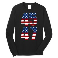 Trump 2024 45 47 Vintage American Flag Retro 4547 Trump 2024 Long Sleeve Shirt