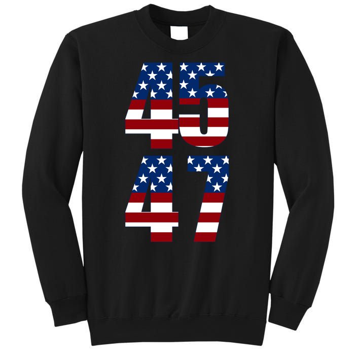 Trump 2024 45 47 Vintage American Flag Retro 4547 Trump 2024 Sweatshirt