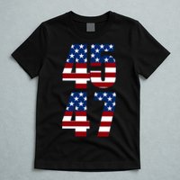 Trump 2024 45 47 Vintage American Flag Retro 4547 Trump 2024 T-Shirt