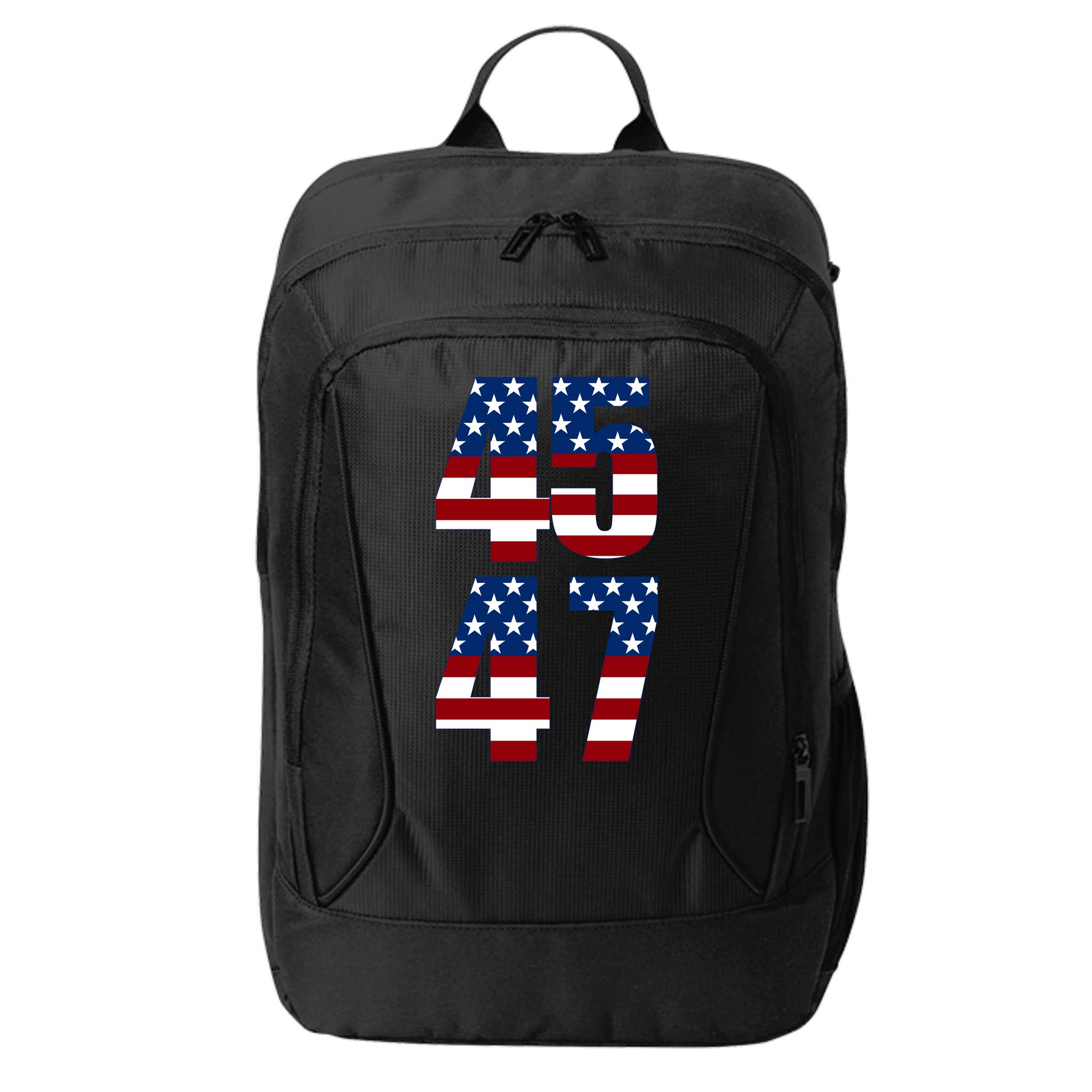 Trump 2024 45 47 Vintage American Flag Retro 4547 Trump 2024 City Backpack