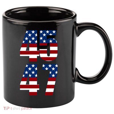 Trump 2024 45 47 Vintage American Flag Retro 4547 Trump 2024 11oz C Handle Ceramic Mug