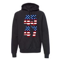 Trump 2024 45 47 Vintage American Flag Retro 4547 Trump 2024 Premium Hoodie