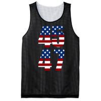 Trump 2024 45 47 Vintage American Flag Retro 4547 Trump 2024 Mesh Reversible Basketball Jersey Tank