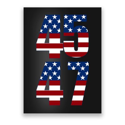 Trump 2024 45 47 Vintage American Flag Retro 4547 Trump 2024 Poster