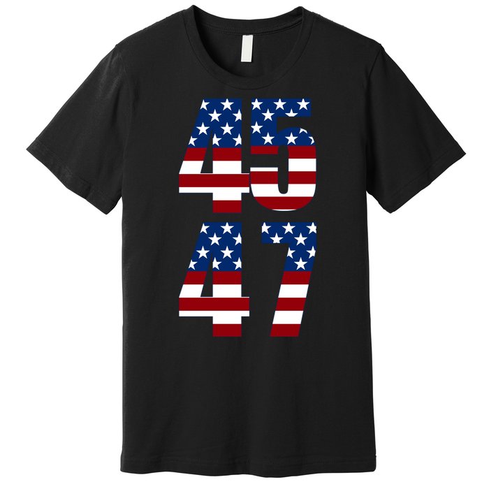 Trump 2024 45 47 Vintage American Flag Retro 4547 Trump 2024 Premium T-Shirt