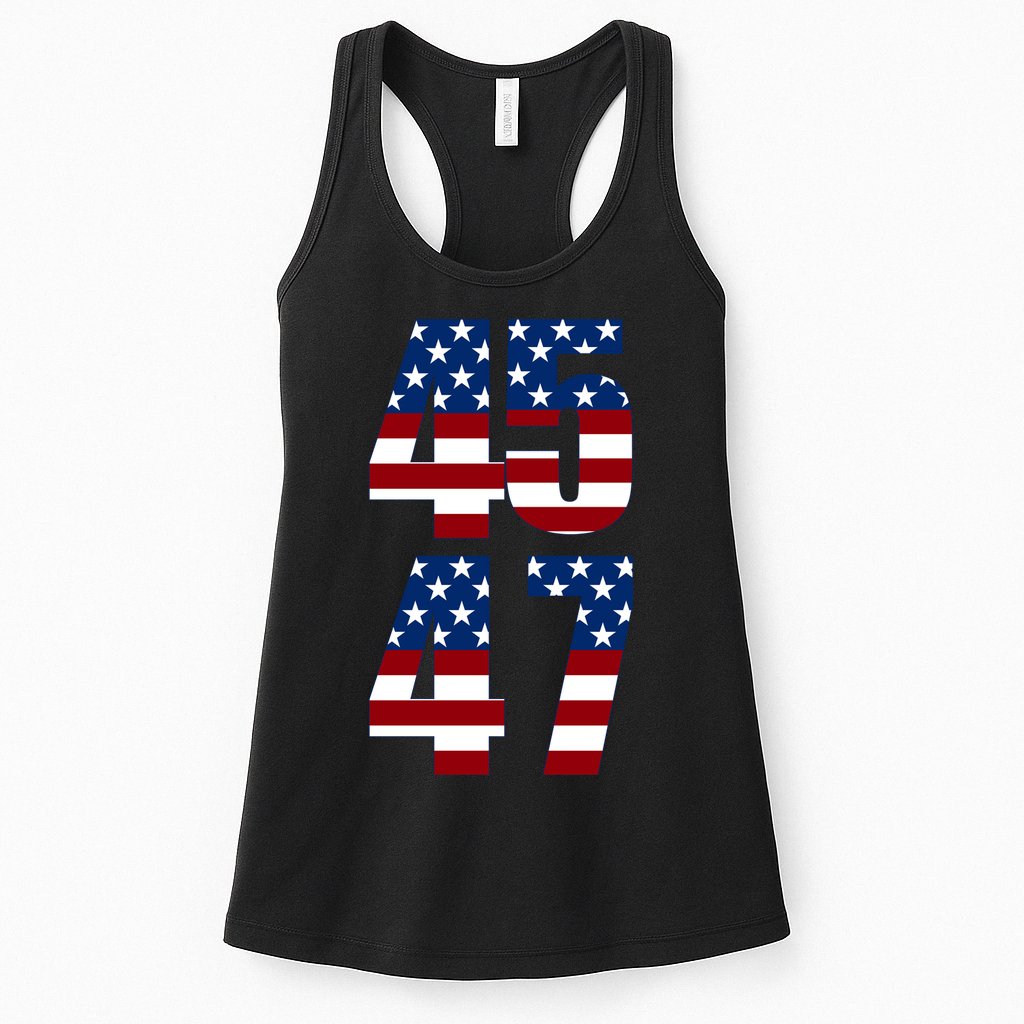 Trump 2024 45 47 Vintage American Flag Retro 4547 Trump 2024 Womens Tank Top