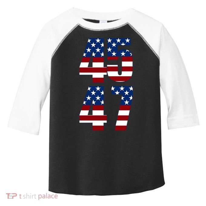 Trump 2024 45 47 Vintage American Flag Retro 4547 Trump 2024 Toddler Fine Jersey T-Shirt