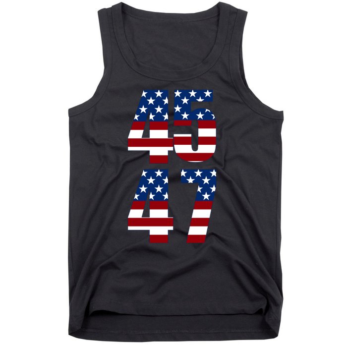 Trump 2024 45 47 Vintage American Flag Retro 4547 Trump 2024 Tank Top