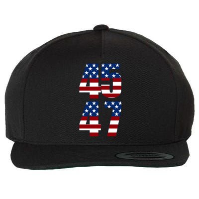 Trump 2024 45 47 Vintage American Flag Retro 4547 Trump 2024 Wool Snapback Cap