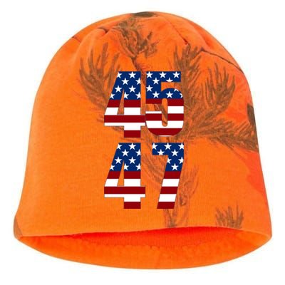 Trump 2024 45 47 Vintage American Flag Retro 4547 Trump 2024 Kati - Camo Knit Beanie