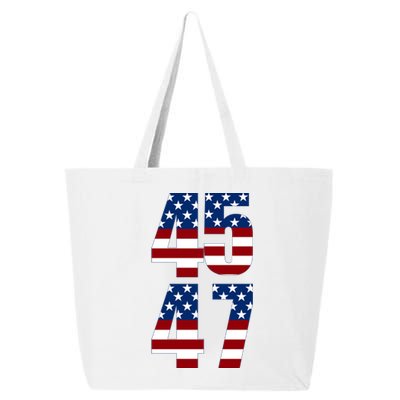 Trump 2024 45 47 Vintage American Flag Retro 4547 Trump 2024 25L Jumbo Tote