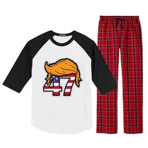 TRUMP 2024 47th President Hair Raglan Sleeve Pajama Set