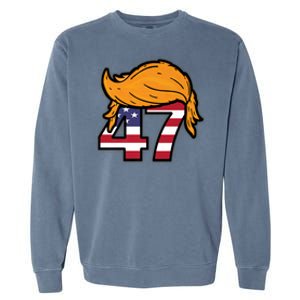 TRUMP 2024 47th President Hair Garment-Dyed Sweatshirt