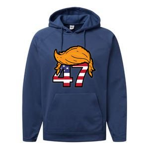 TRUMP 2024 47th President Hair Performance Fleece Hoodie