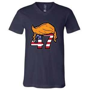 TRUMP 2024 47th President Hair V-Neck T-Shirt