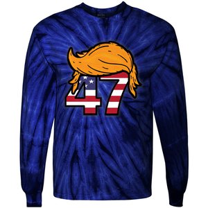 TRUMP 2024 47th President Hair Tie-Dye Long Sleeve Shirt