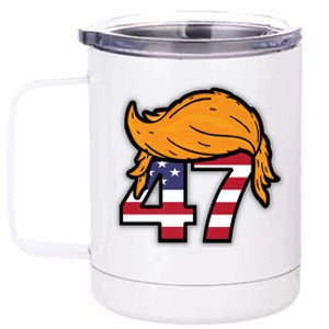 TRUMP 2024 47th President Hair 12 oz Stainless Steel Tumbler Cup