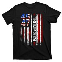 Trump 2024 45 47 Vintage American Flag Retro 4547 T-Shirt