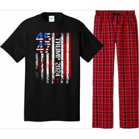 Trump 2024 45 47 Vintage American Flag Retro 4547 Pajama Set