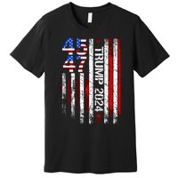 Trump 2024 45 47 Vintage American Flag Retro 4547 Premium T-Shirt