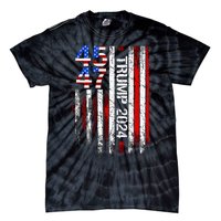 Trump 2024 45 47 Vintage American Flag Retro 4547 Tie-Dye T-Shirt