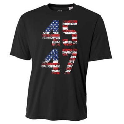 Trump 2024 45 47 Vintage American Flag Retro 4547 Us 2024 Cooling Performance Crew T-Shirt