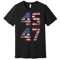 Trump 2024 45 47 Vintage American Flag Retro 4547 Us 2024 Premium T-Shirt