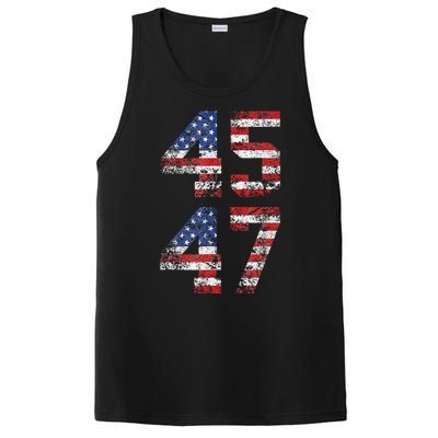 Trump 2024 45 47 Vintage American Flag Retro 4547 Us 2024 PosiCharge Competitor Tank