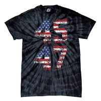 Trump 2024 45 47 Vintage American Flag Retro 4547 Us 2024 Tie-Dye T-Shirt