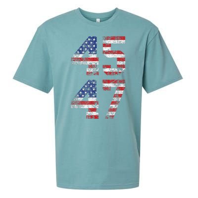 Trump 2024 45 47 Vintage American Flag Retro 4547 Us 2024 Sueded Cloud Jersey T-Shirt