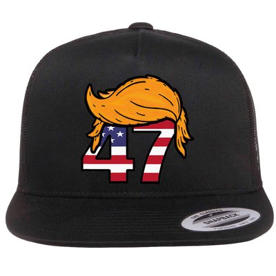 TRUMP 47th President Hair Flatbill Hat