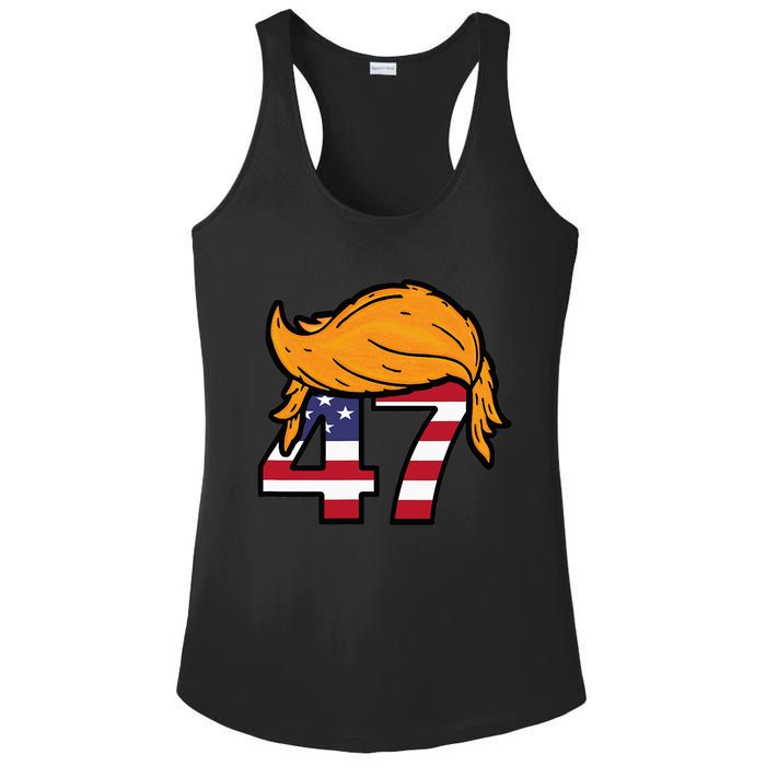 TRUMP 2024 47th President Hair Ladies PosiCharge Competitor Racerback Tank