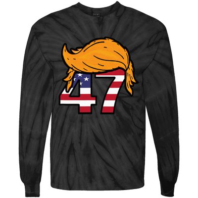 TRUMP 2024 47th President Hair Tie-Dye Long Sleeve Shirt