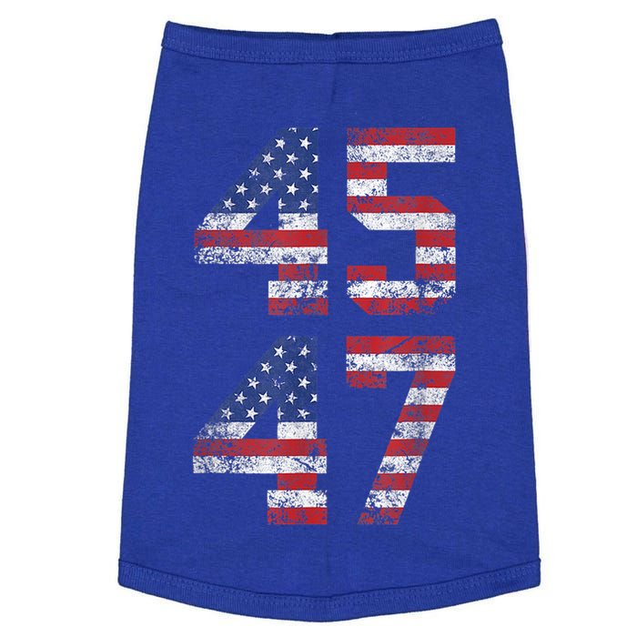 Trump 2024 45 47 Vintage American Flag Retro 4547 Us 2024 Gift Doggie Tank