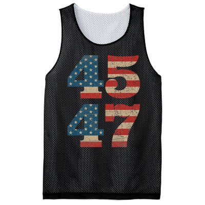 Trump 2024 45 47 Vintage American Flag Retro 4547 Trump 2024 Mesh Reversible Basketball Jersey Tank