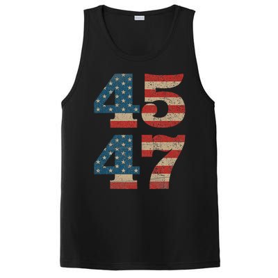 Trump 2024 45 47 Vintage American Flag Retro 4547 Trump 2024 PosiCharge Competitor Tank