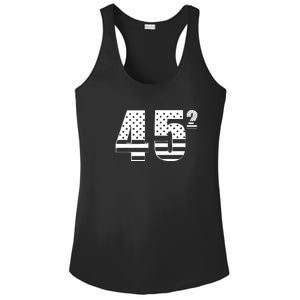 Trump 2024 45 Squared Second Presidential Term USA Ladies PosiCharge Competitor Racerback Tank