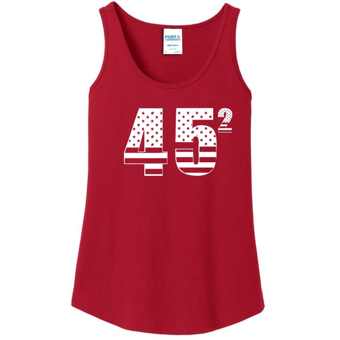 Trump 2024 45 Squared Second Presidential Term USA Ladies Essential Tank