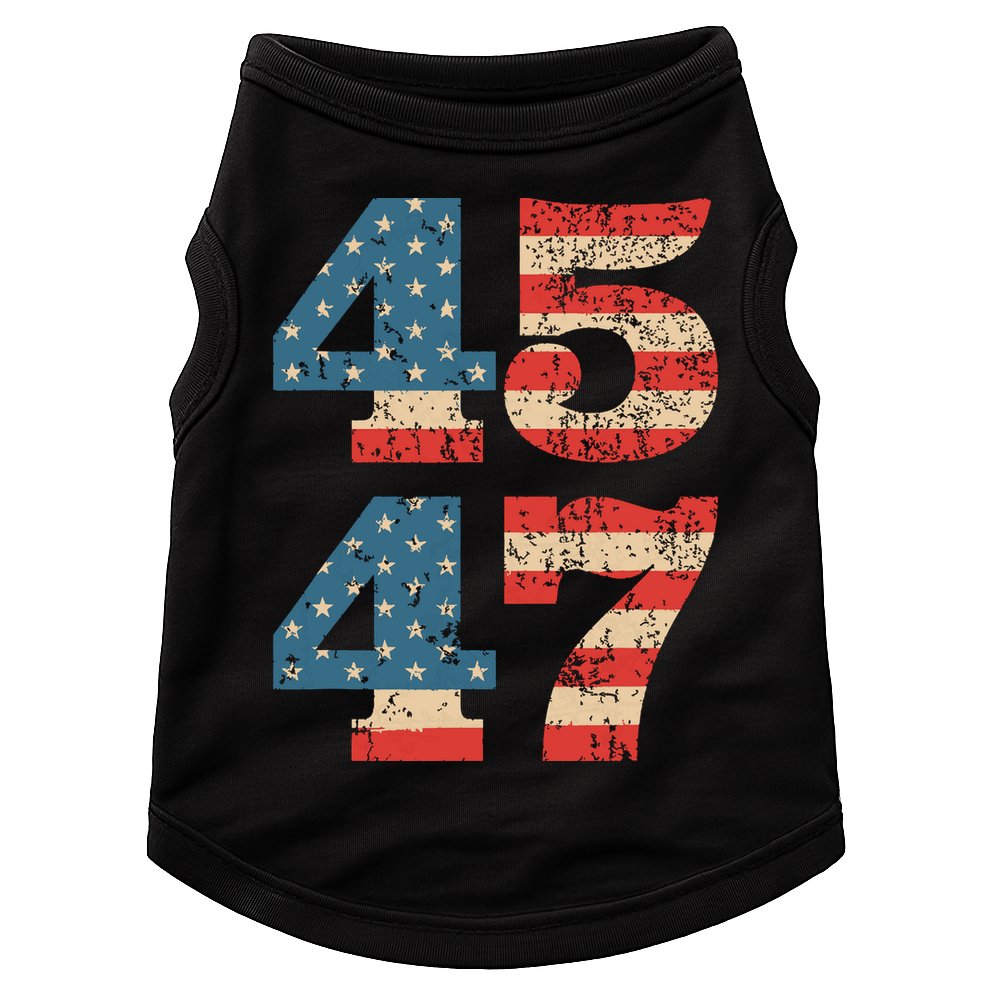Trump 2024 45 47 Vintage American Flag Retro 4547 Trump 2024 Doggie Tank