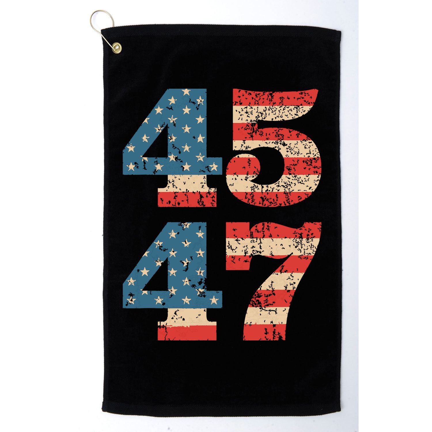 Trump 2024 45 47 Vintage American Flag Retro 4547 Trump 2024 Golf Towel