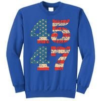 Trump 2024 45 47 Vintage American Flag Retro 4547 Trump 2024 Sweatshirt