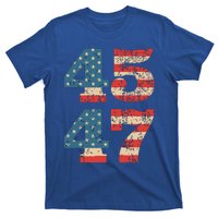 Trump 2024 45 47 Vintage American Flag Retro 4547 Trump 2024 T-Shirt