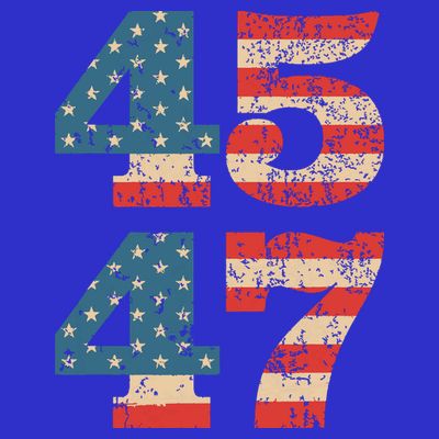 Trump 2024 45 47 Vintage American Flag Retro 4547 Trump 2024 T-Shirt
