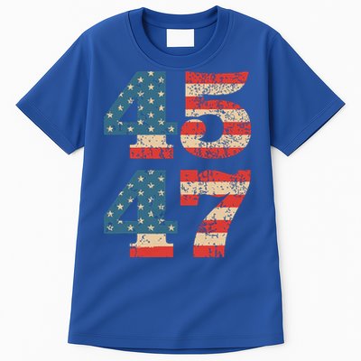 Trump 2024 45 47 Vintage American Flag Retro 4547 Trump 2024 Tall T-Shirt