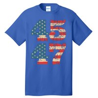 Trump 2024 45 47 Vintage American Flag Retro 4547 Trump 2024 Tall T-Shirt