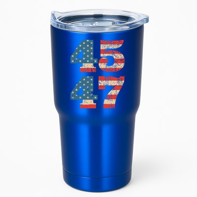 Trump 2024 45 47 Vintage American Flag Retro 4547 Trump 2024 Tumbler