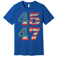 Trump 2024 45 47 Vintage American Flag Retro 4547 Trump 2024 Premium T-Shirt